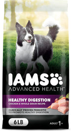 IAMS Advanced Health Healthy Digestion Adult Dry Dog Food with Real Chicken, 6 lb. Bag
