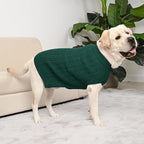 2 Pack Dog Sweaters for Big Dogs Turtleneck Pullover Cable Knit Large Size Stretch Clothes Pitbull Labrador Bulldog Doberman Boy Girl Pets Winter Clothes (XL, Green & Brown)