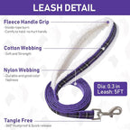 GAMUDA Small Dog Harness Collar and Leash Set, Step in No Chock No Pull Soft Mesh Adjustable Dog Vest Harnesses Plaid Reflective for Dogs Puppy Cats Kitten Rabbit (Warm Purple, L)