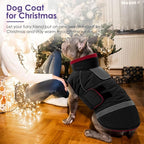 SUNFURA Small Dog Coat, Warm Dog Winter Coat, Adjustable Pet Jacket with Leash Hole, Waterproof Pet Snow Jacket Puppy Sweater Coats, Black XS