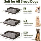 Orthopedic Dog Beds for Extra Large Dogs, Waterproof Egg Crate Foam XL Dog Bed with Sides 45 * 35Inch, Big Dogs Couch Beds with Removable Washable Cover and Nonskid Bottom, Dark Green