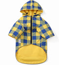 Dog Raincoat Dogs Waterproof Reversible rain Jacket Dog Small Medium Breeds Reflective Zipper Storage Pocket Harness Hole - Yellow - XS