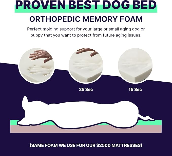Pet Support Systems Orthopedic Dog Bed - Gel Memory Foam Pet Bed, Luxury Washable Dog Bed for Sleeping and Support (Removable Cover, Small Gray Dog Bed)
