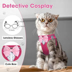 Cat Vest Harness and Leash Set for Walking Escape Proof, Adjustable Kitten Harness Breathable Mesh with Reflective Strips Harness for Kitty Puppy Bunny (Pink,M)