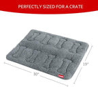 Dog Bed Crate Mat(30" X 19") 2 Pack, Soft Plush Dog Bed Pad Machine Washable Crate Pad, Grey