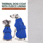 Kuoser Dog Coat, Extra Warm Dog Jacket Windproof Dogs Cold Weather Coats for Small Dogs, Fleece Lining Turtleneck Doggy Snowsuit Reflective Adjustable Pet Winter Clothes Christmas, Blue S