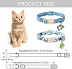 ARING PET 2 Pack Cat Collar-Cute Kitty Collars with Bell & Pendant, Adjustable Dinosaur&Baseball Kitten Collars with Safety Buckle for Girl and Boy Pets