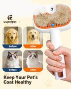 Pet Steam Brush for Dog &Cat, 3-in-1 Self-Cleaning Dog Brush Pet Spray Hair Removal Comb, 2 Spray Modes Rechargeable Deshedding Dog Steam Spray Hair Brush for Shedding Massaging Cleaning (Green)