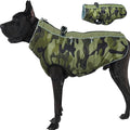 Dog Coat Winter Warm Dog Jackets for Large Dogs Reflective Snowsuit with Harness Fleece Dogs Snow Jacket Waterproof Pet Clothes for Cold Weather