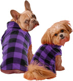KAMA BRIDAL Spring Autumn Winter Coat Pullover Fleece Vest for Cats Small and Medium Dogs Thin Sweater Purple & Black Plaid (Purple, L)