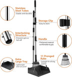 Toozey Unbreakable Dog Pooper Scooper with Extra Large Stainless Metal Poop Tray & 43.31" Long Handle Rake Scoop, Easy Waste Cleanup for Large, Medium, Small Dogs with 20 Bags