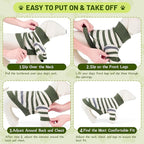 Small Dog Sweater, Knitted Striped Pullover Dog Clothes for Cold Weather, Thick Warm Cozy Stretchy Sweater for Chihuahua, Bulldog, Dachshund, Pug(Green & White Strip, S)