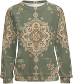 Womens Long Sleeve Tops Y2k Japanese Art Print Sweatshirts Fall Pullover for Women Crewneck Vintage Shirts Boho Tops