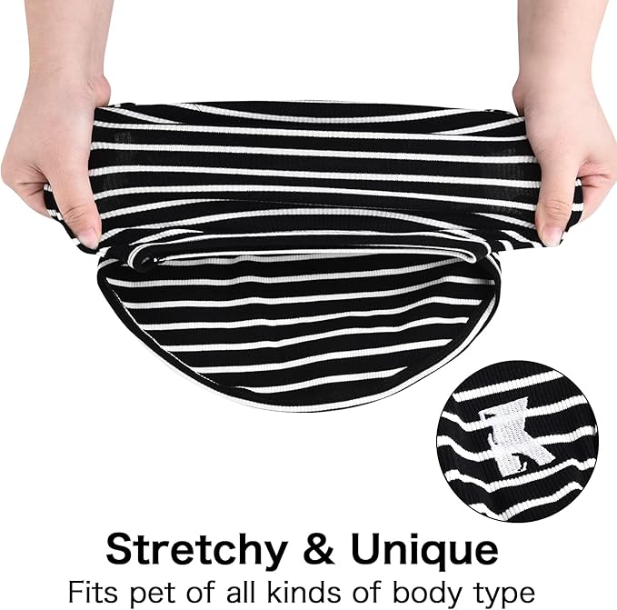 Koneseve Dog Shirt Vest Lightweight Stretchy Dog T-Shirts Soft Cool Sleeveless Stripe Vests Breathable Clothes for Puppy Kitty Cats Small Medium Large Dogs 2 Pack Black + Grey [ 5XL ]