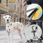JSXD 360° Tangle-Free Retractable Dog Leash with One-Handed Brake, Pause, Lock, 10 ft Strong Nylon Tape Pet Walking Leash,Suitable for Cats, Small and Medium Dogs up to 66 lbs (Grey, 10 ft)