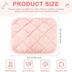4 Pack Self Heating Cat Pad Self Warming Dog Mat Reflects Body Heat Extra Warm Thermal Pet Pad Washable Dog Cat Bed Crate Bed Mat Blanket (Pink,16 x 20 Inch)