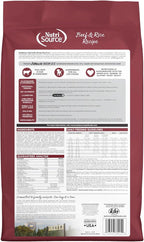 NutriSource Dry Dog Food, Beef and Rice, 12LB