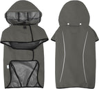 Mile High Life Dog Raincoat, Adjustable Waterproof Pet Rain Jacket, Reflective Hooded Poncho for Small Medium Large Dogs, Lightweight Breathable Pet Rain Coat (Dark Gray,M Chest 22"-28")