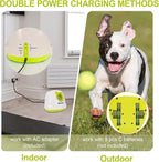 BESTHLS Automatic Dog Ball Launcher Interactive Tennis Ball Thrower Machine for Small Medium Dogs Fetching Distance 10-30ft (White2)