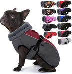 IECOii Extra Warm Dog Coat for Medium Dogs, Waterproof & Windproof Dog Jackets with Leash Hole, Adjustable Turtleneck Dog Winter Coat Reflectvie Pet Fleece Vest for Cold Weather, Burgundy, M