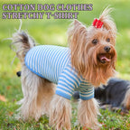 Geyoga 6 Pieces Dog Striped T-Shirt Cotton Breathable Pet Apparel Colorful Puppy Sweatshirt Clothes for Small to Medium Dogs Puppy(Gentle Color,L)