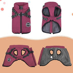 Winter Coat - Dog Jacket Padded Fleece Vest with Built-in Harness, Waterproof, Windproof & Reflective - Adjustable Snow Pet Coat for Small & Medium Dogs
