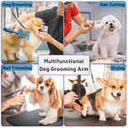 Foldable Dog Grooming Arm with Clamp & Pet Grooming Table Accessories - Adjustable Height 20"-35" with No-Sit Holder, Grooming Restraint for Small, Medium Dogs at Home or Salon