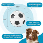 Outward Hound by Planet Dog Soccer Ball, Durable Treat-Dispensing Dog Ball, Interactive Fetch Toy, Orbee-Tuff, Mint Scented, BPA-Free, for Indoor & Outdoor Play, White