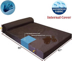 Dogbed4less Premium HeadRest Orthopedic Gel Memory Foam Dog Bed for Extra Large Dogs, Waterproof Lining and Washable Black Canvas Cover, Jumbo 55"X47"