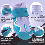 Dog Shoes for Large Small Medium Dogs,Dog Booties for Indoor Hardfloors Anti-Slip,Reflective Strip Waterproof Dog Boots & Paw Protectors for Outdoor Walking Hot Pavement,Winter Snow (Purple-8)