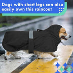 MIGOHI Dog Rain Jacket, Waterproof Rain Coat for Dogs | Outdoor Dog Raincoat with Hood, Windproof & Breathable, Reflective Strips for Safety, Black, M