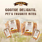 Gootoe Soft Turkey Tendon Stirip 3oz, Natural Chewy Snack, USA-Sourced Turkey Tendon, Premium Training Chews, Hypoallergenic, Reseal Value Bags, Ideal for Small & Senior Dogs