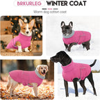BRKURLEG Dog Winter Jacket, Warm Dog Winter Coats for Small and Medium Large Dogs, Reflective Adjustable Pet Cold Weather Coats, Waterproof Dogs Snow Jacket Clothes Fleece Vest (XL, Rose Red)