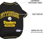NFL Pittsburgh Steelers Dog T-shirt X-Small. - Licensed Shirt for Pets Team Colored with Team Logos- Premium Stretchable Materials for the comfort of your Dog & Cat