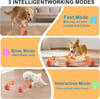Interactive Dog Toys, Random Path Electric Automatic Moving and Rolling Dogs (Orange)