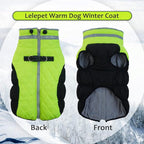 Lelepet Dog Coat Warm Dog Winter Coat Waterproof Dogs Jacket with Harness Built in Reflective Pet Fleece Vest Zip-Up Cold Weather Coats for Large Dogs Turtleneck & Windproof Coats Boston Terrier Lime