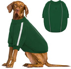 Queenmore XXXL Christmas Dog Sweater, Cozy Fleece Dog Sweatshirt, Warm Winter Fleece Jacket for Small, Medium & Large Dogs with Leash Hole/Reflective Stripes Green