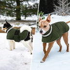 Dog Winter Coat Warm Padded Puppy Jacket Windproof Water Resistant Clothes for Small Medium Large Pets Christmas Sweater Outfit Vest(Green, 2XL)