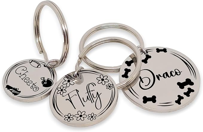 Lifetime Custom Engraved Dog ID Tag – Stainless Steel Pet Tag for Dogs & Cats, Double-Sided Personalization | Fits Collar, Harness, Leash