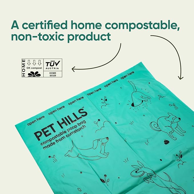 Heavy Duty Compostable Dog Poop Bags – 270 Count, 25% Thicker, Leakproof & Unscented Refills, Fits All Dispensers, Plant-Based, TÜV OK Compost HOME Certified