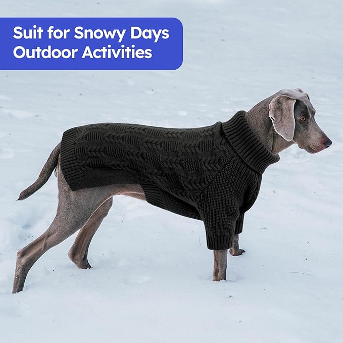 ASENKU Extra-Large Dog Sweater 4XL, Big Dog Sweaters for Extra Large Dogs Girl Boy,Pullover Turtleneck Knitted Doggie Sweatshirt Clothing for Doberman,Great Dane(Grey,4XL)