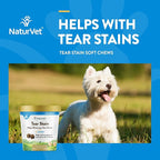 NaturVet – Tear Stain Plus Lutein – Eliminates Unsightly Tear Stains – Enhanced with Cranberry Extract, Marshmallow Root & Oregon Grape Root – for Dogs & Cats – 70 Soft Chews