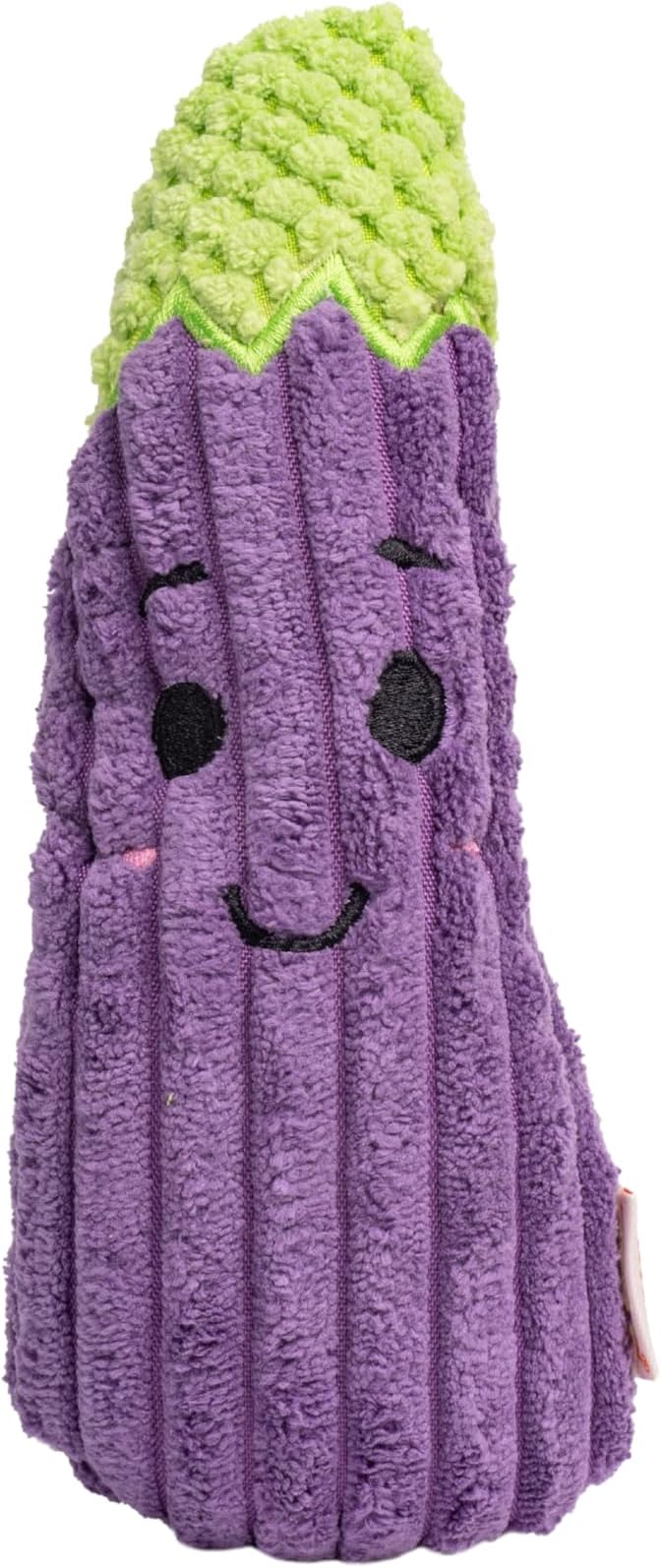 Squeaky Dog Plush Toy, Bite_Stick Collection, 8'', for Small and Medium Dogs (Eggplant)