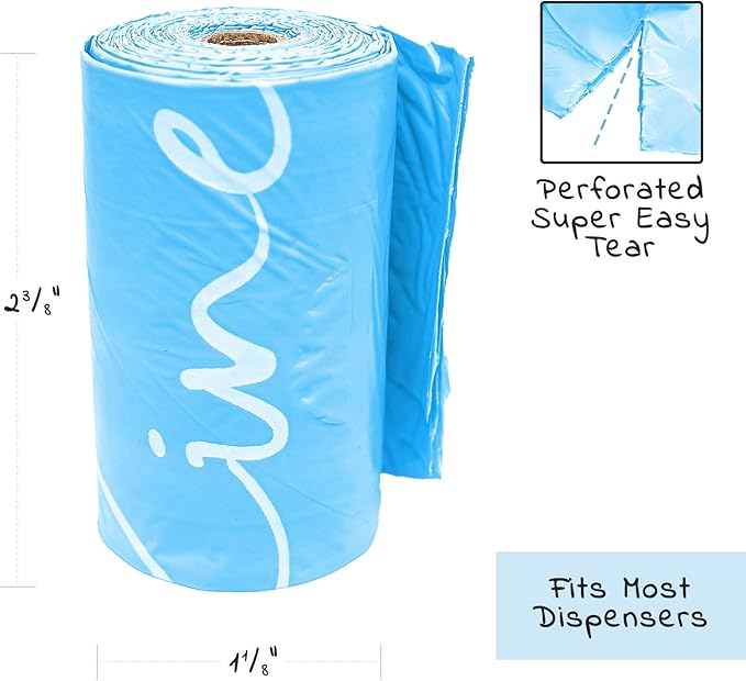 Wooflinen 100% Compostable Dog Poop Bags - EN13432 Home Compost Certified Dog Waste Bags, 240 Bags (16 Rolls), Made from Corn - Easy Open - Large, Thick Poop Bags for Dogs