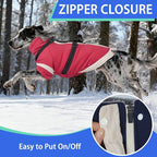 MIGOHI Dog Coat with Harness Built in, 2-in-1 Windproof Dog Winter Jacket, Thermal Reflective Snowsuit with Turtleneck, Back Zipper Fleece Coat for Small Dogs, Chihuahua, Pink, XS