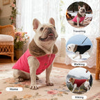 BEAUTYZOO Winter Dog Vest Coat with Harness Built in, Warm Puppy Jacket for Small Medium Dogs, Lightweight Cold Weather Small Dog Coat, Fleece Puffer Vest Windproof Snowproof Pet Clothes, Rose Pink