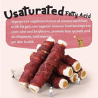 ASMPET Dog Treats Bones, Duck Wrapped Rawhide Sweet Potato Sticks for Small Medium Large Dogs（6pcs）