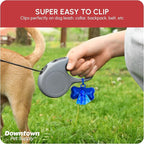 Downtown Pet Supply Poop Bags for Dogs with Dispenser, 2200 Count - Leak-Proof Dog Waste Bags and Bone-Shaped Dog Poop Bags Holder for Leash - Rainbow with Paw Prints of Colors, 12.5" x 8.5"