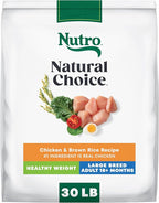 Nutro Natural Choice Chicken & Brown Rice Adult Large Breed Healthy Weight Dog Food Recipe, 30 lb. Bag
