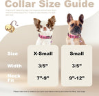 Small Dog Collar with Bell Reflective - Adjustable Tiny XS XXS Breed Collar for Girl Female,Night Walk Safety Accessory（Pink S）